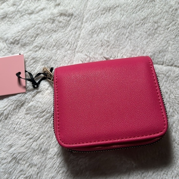 Juicy Couture Hot Pink Flash Love Mode Faux Leather Small Zip Around Wallet NEW - Picture 10 of 11